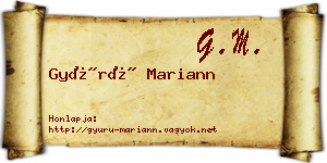 Gyürü Mariann névjegykártya