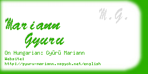 mariann gyuru business card